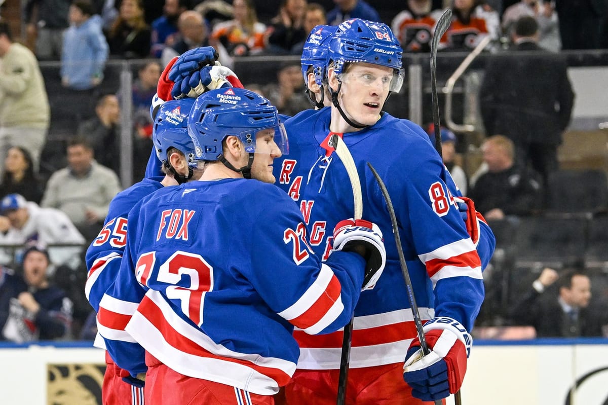 Recap: All Six D-Men Score a Point in Rangers 6–1 Win Over Flyers