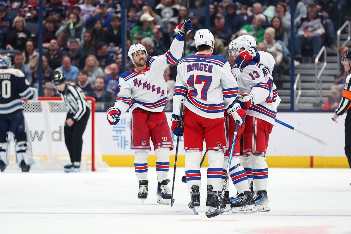 Recap: Rangers Win 4–0 Over Columbus, Vault Into Playoff Position