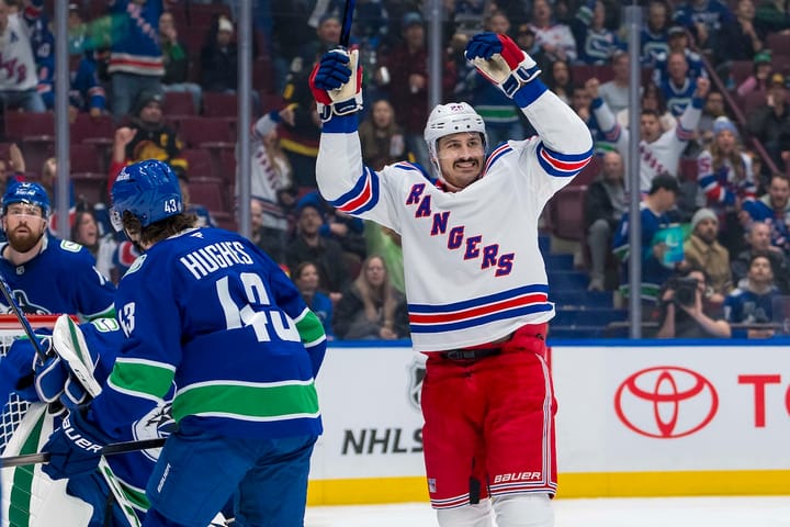 Recap: Rangers Make It Three In A Row with 4-3 Win in Vancouver